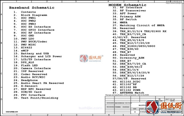 华为Enjoy畅享7S HL2FIGOM手机电路原理图纸