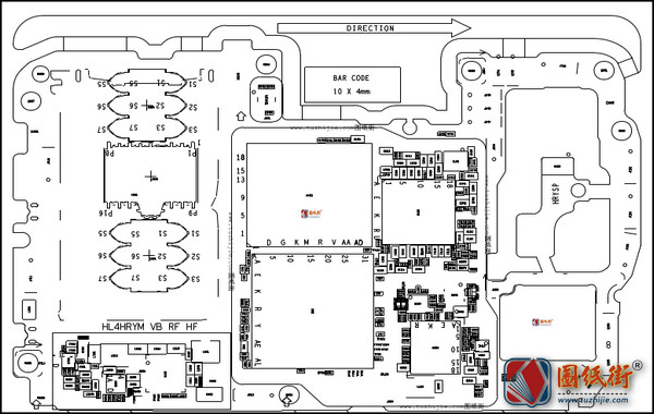 华为荣耀20i Harry L21CT&amp;Harry L22IDK HL4HRYM VER.B主板元件位号图
