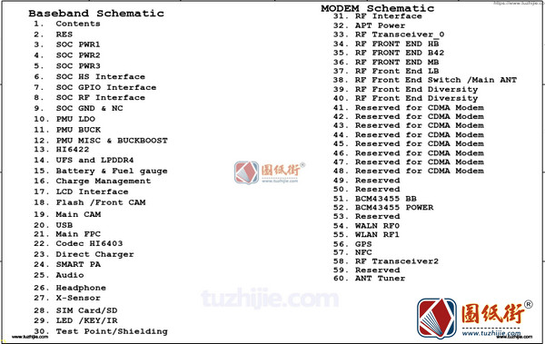 华为荣耀V10 HL1BKLM手机电路原理图