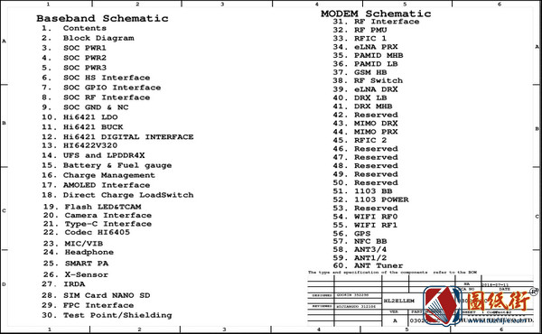 华为P30 HL2ELLEM VER.A电路原理图纸