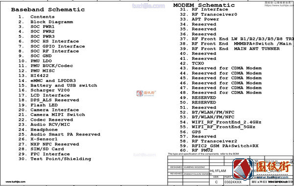 Huawei Y9 2018 HL1FLAM Schematic手机图纸下载