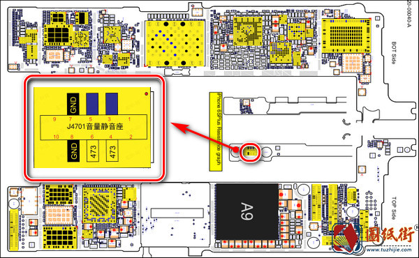 iPhone 6SP 820-00040-A对地阻值图