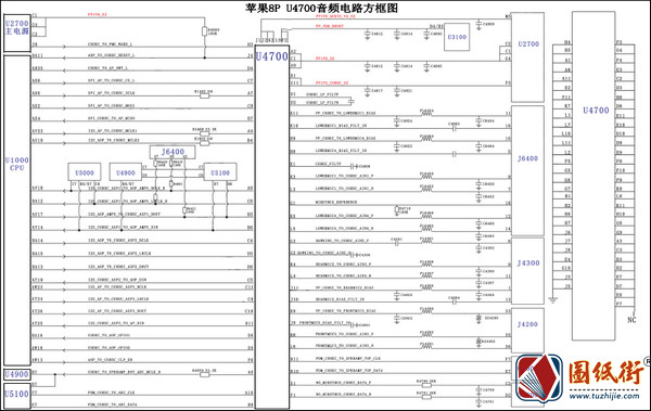 苹果8P U4700音频电路方框图