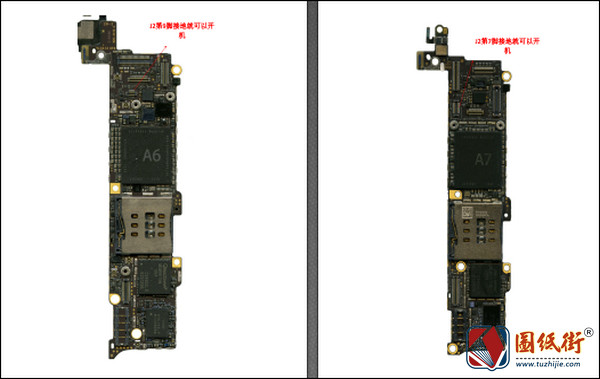 苹果iPhone5 6 6S 6P 6SP 7 7P 8 8P iphoneX单板开机示意图