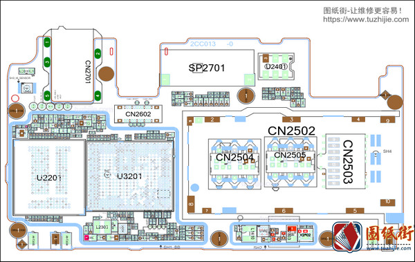 OPPO A71主板元件位号图