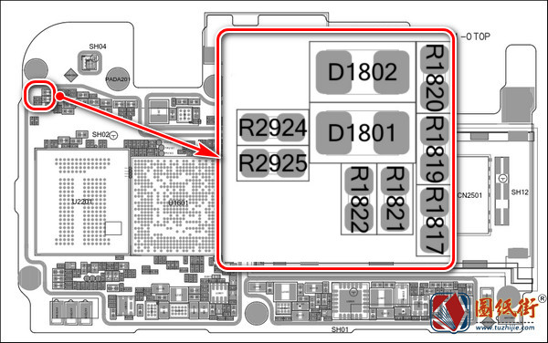 OPPO A83 2BD011 -0主板元件位号图