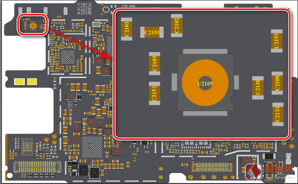 红米note5 LLDM650 D3-4主板元件位号图