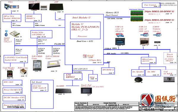 Acer K4000-55ZJ A4WAS LA-C611P REV1.0宏基笔记本图纸