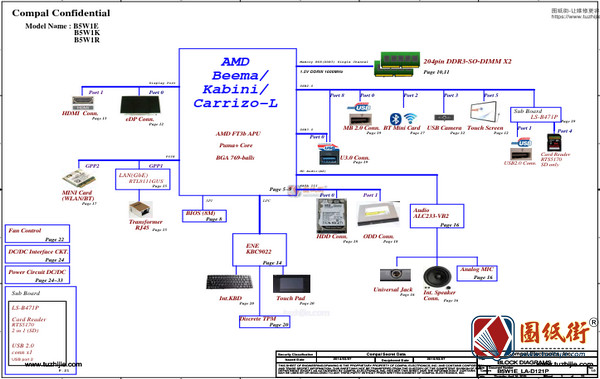 Acer ES1-520_521_522 B5W1E_1K_1R LA-D121P REV 1.0宏基笔记本图纸