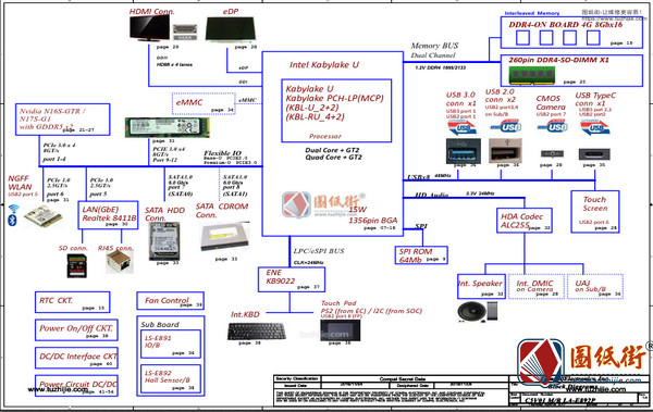 Acer A515-51G LA-E892P Rev 1.A宏基笔记本图纸