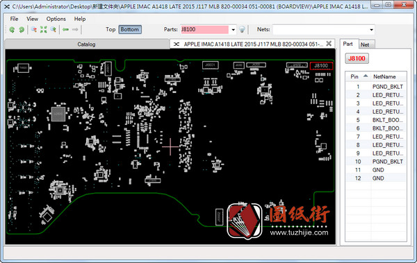 A1418 820-00034 苹果主板点位图