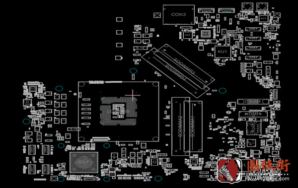 Asus EeeTop PC ET2400IGTS Rev1.01G主板点位图