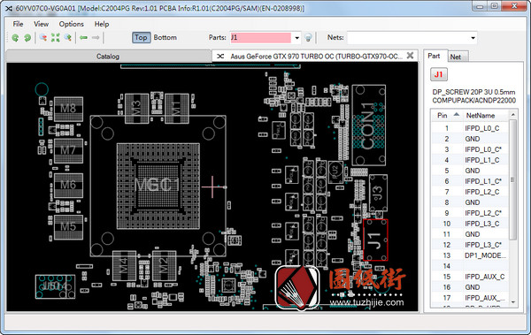 Asus GeForce GTX 970 TURBO OC C2004PG REV. 1.01华硕显卡点位图