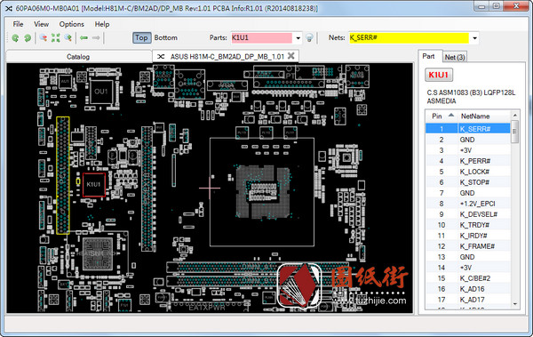 ASUS H81M-C BM6AD_DP/MB REV1.00 1.01主板点位图