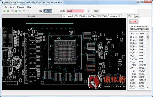 ASUS Radeon R9 380 2GD5 (60PA07C0-VG0A02) REV 1.0华硕显卡点位图