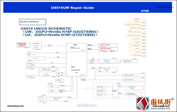 Asus UX510UW UX510UV华硕笔记本维修手册