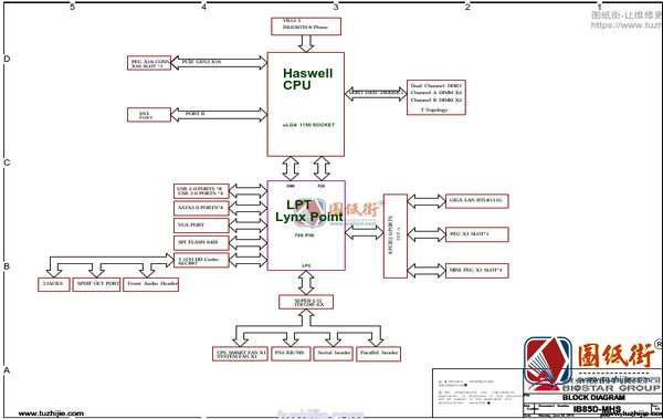 B85MG (IB85D-MHS) Rev 0.6映泰主板图纸