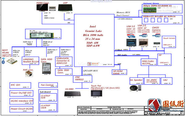 Acer Aspire 3 A317-32 Compal EH7L4 LA-J151P Rev 1.0宏基笔记本图纸