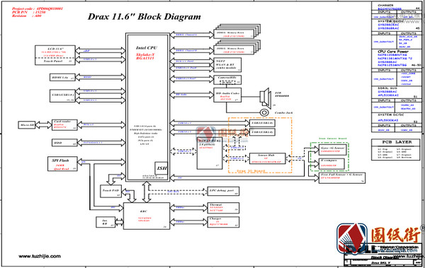 Dell 11 3000 Drax SKL-Y 15250-A00戴尔笔记本电路图