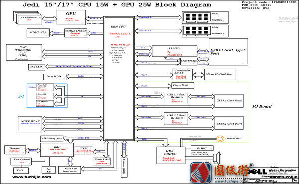 Dell Inspiron 7590 2 in 1 Jedi15 WHL 18718-1戴尔笔记本电路图