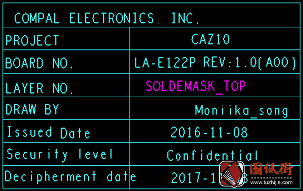 Dell E7280 LA-E122P CAZ10 Rev1.0戴尔笔记本点位图