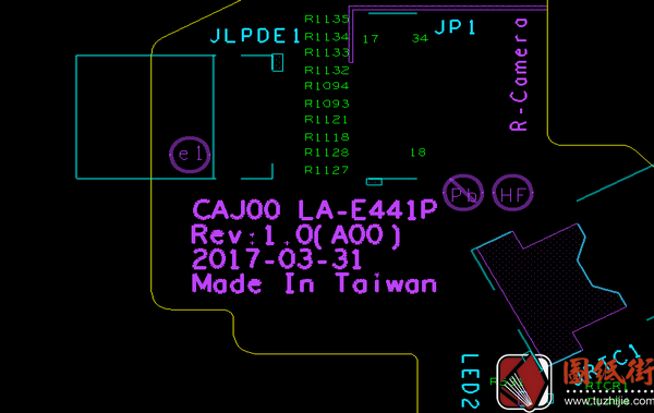 Dell 7285 LA-E441P CAJ00 Rev 1.0戴尔笔记本点位图