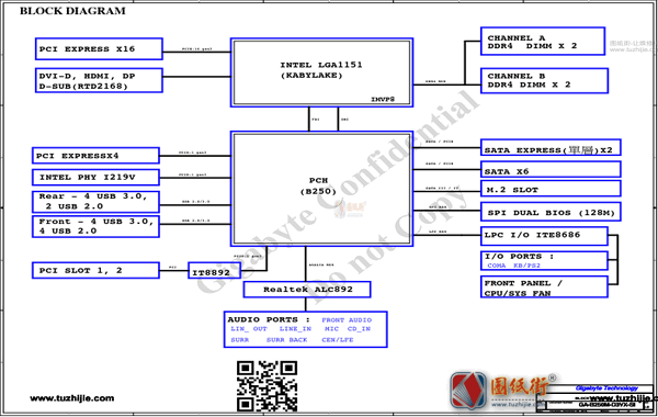 GA-B250M-D3VX-SI Rev1.0技嘉主板图纸