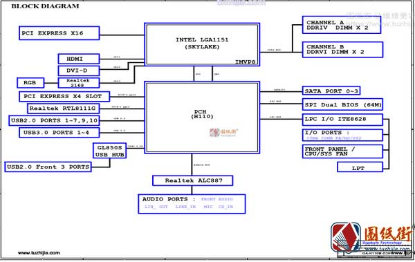 GA-H110M-D3H R1.0 技嘉主板图纸