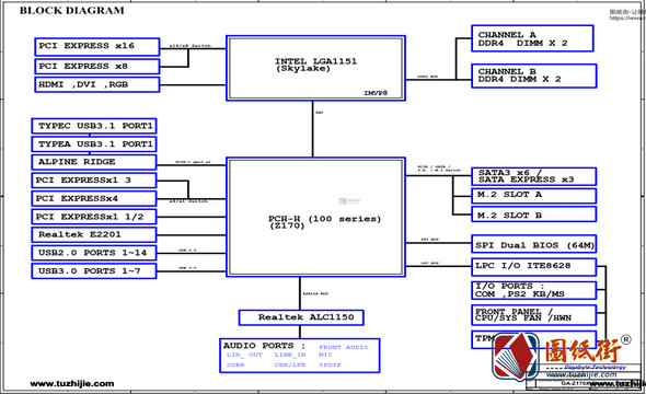 GA-Z170X-GAMING3 EU Rev 1.02技嘉主板图纸下载