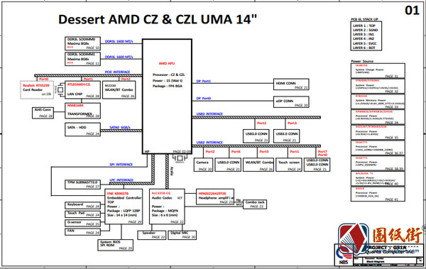 HP Pavilion 14-av Quanta G51A DAG51AMB6C0 Rev 1A惠普笔记本图纸