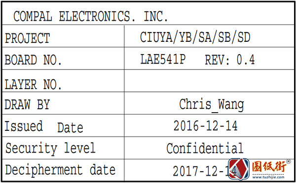 Lenovo 320S Compal CIUYA_YB_SA_SB_SD LA-E541P Rev 0.4 2A笔记本位号图