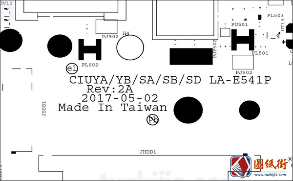 Lenovo 320S Compal CIUYA_YB_SA_SB_SD LA-E541P Rev 0.4 2A笔记本位号图