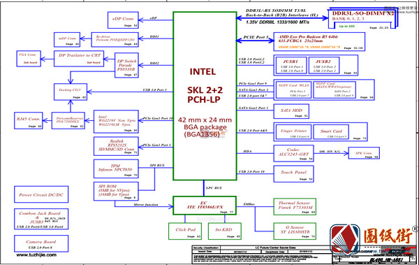 ThinkPad L460 BL460 NM-A651 Rev:1.0联想笔记本电路图