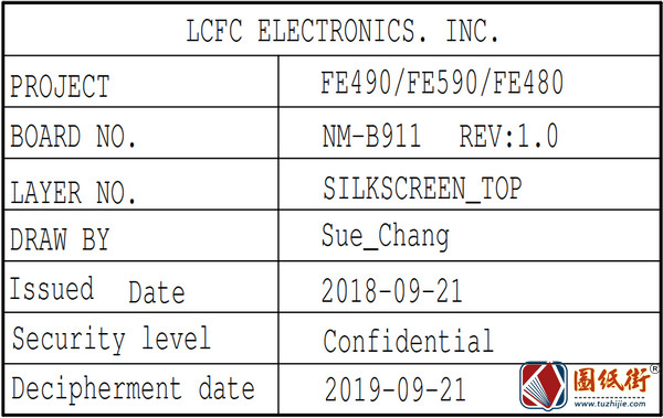 ThinkPad E590 FE490 FE590 FE480 NM-B911 Rev 1.0联想笔记本位号图