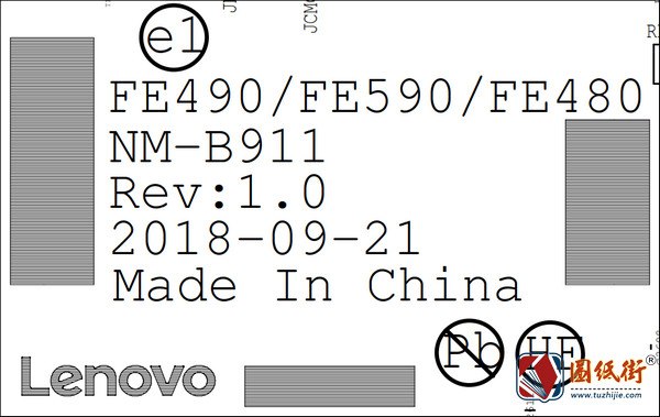 ThinkPad E590 FE490 FE590 FE480 NM-B911 Rev 1.0联想笔记本位号图