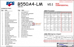Lenovo Legion T5-26AMR5 ECS B550A4-LM V0.1 联想拯救者台式电脑主板线路图