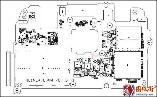 华为麦芒5位置图MLA-UL00(TL00) HL1MLAUL00M VER.B主板元件位号图 -