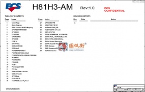 ECS H81H3-AM/AD/I/LM/MV系列Rev : 1.0精英台式电脑主板电路原理图