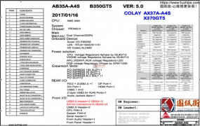 Biostar B350GT5-AB35A-A4S X370GT5-AX37A-A4S REV5.0映泰电脑主板电路图