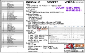 Biostar B250ET2 Hi-Fi B250S1 IB25B-MHS IB25C-MHS REV6.0映泰电脑主板原理图